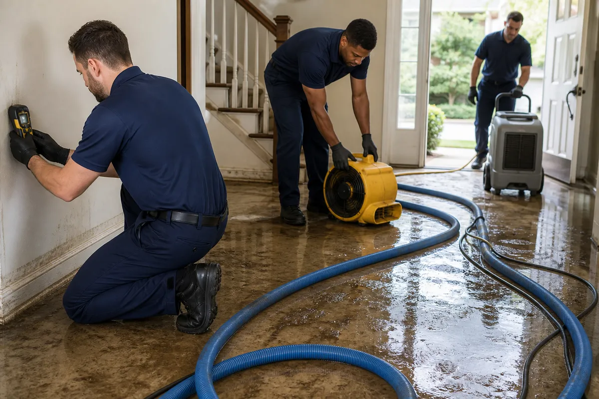 Floodline Restoration Co. of Houston crew at work in Houston, TX
